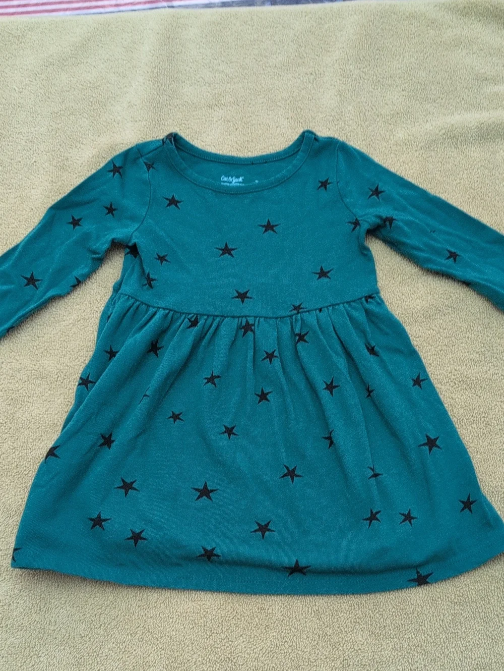 Cat & Jack Teal Star-Print Long Sleeve Dress